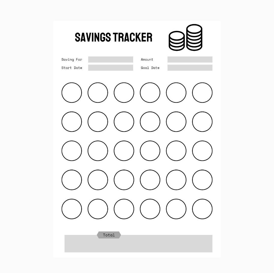 Printable A4 PDF Savings Goal EN &amp; EN - Etsy