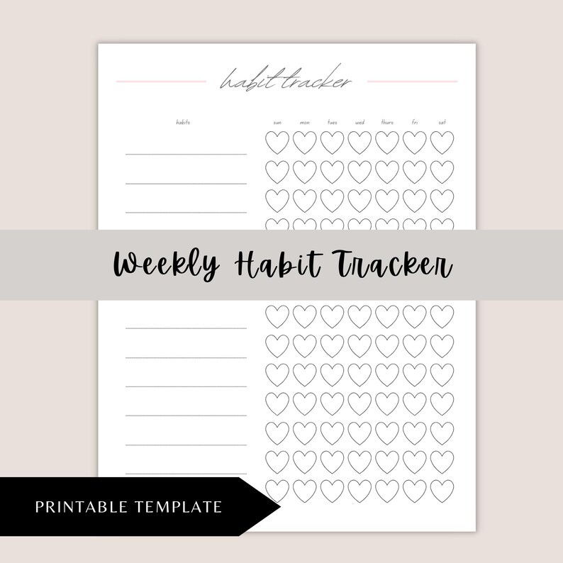 Printable Weekly Habit Tracker - Etsy