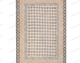 Home Washable Rug, Tree of Life Rug, Washable Cotton Rug for Dining Area, Washable Area Rug, Hand Block Print Rug, Custom Rugs, Bath Rug