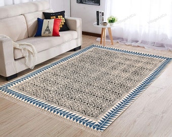 Organic Cotton Rug Washable Area Rug for Living Room/Dining Room Boho Decor Rug Custom Cotton Rug Handwoven Klim Rug Cotton Doormat