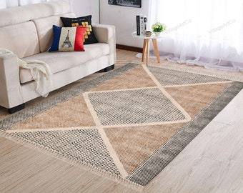 Washable Cotton Rug, Washable Carpet, Machine Washable Rug, Cotton Kilim Rug, Cotton Rug 8X10, custom Size Rug, Organic Cotton Rug
