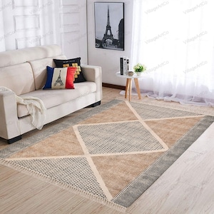 Washable Cotton Rug, Washable Carpet, Machine Washable Rug, Cotton Kilim Rug, Cotton Rug 8X10, custom Size Rug, Organic Cotton Rug