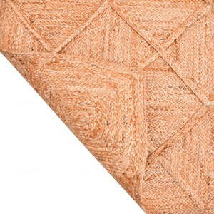Jute Area Rug 8X10, Box Pattern Rug, Seagrass Carpet Runner, Natural Jute Rug, Braided Rug Runner, Jute Hallway Runner, Interior Decor Rug