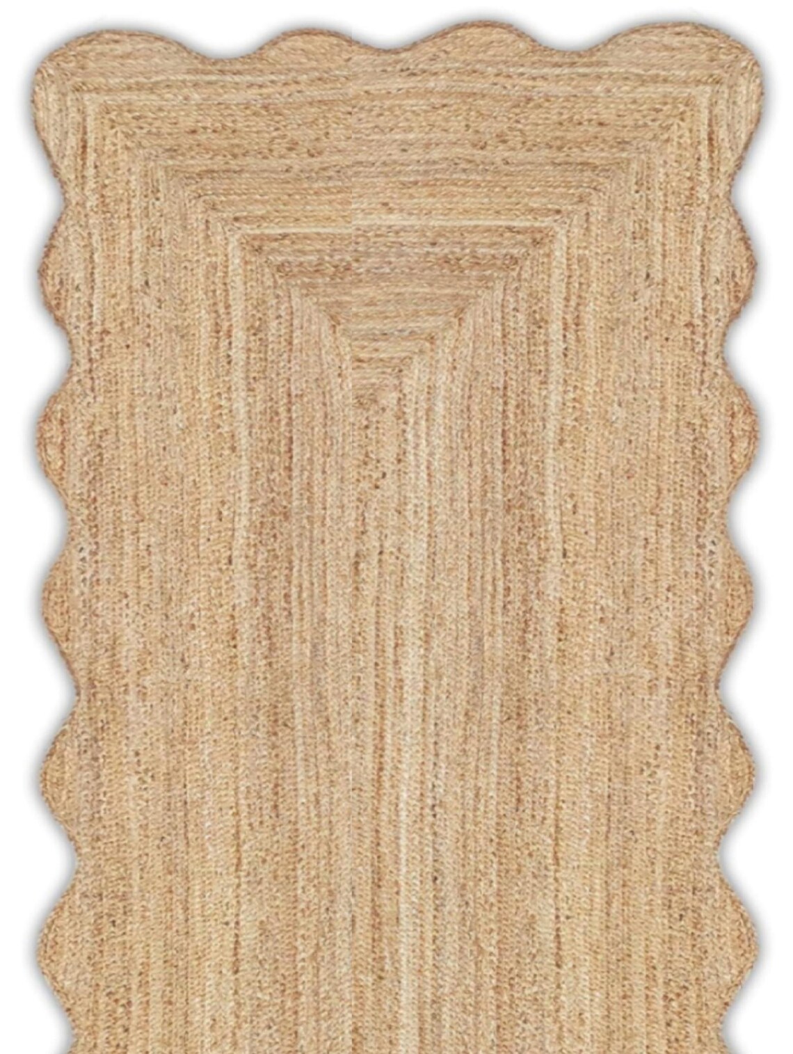 Wave Edge Rug Jute Rug Runner, Scalloped Runner, Wavy Edge Runner Rug, Scalloped Jute ...