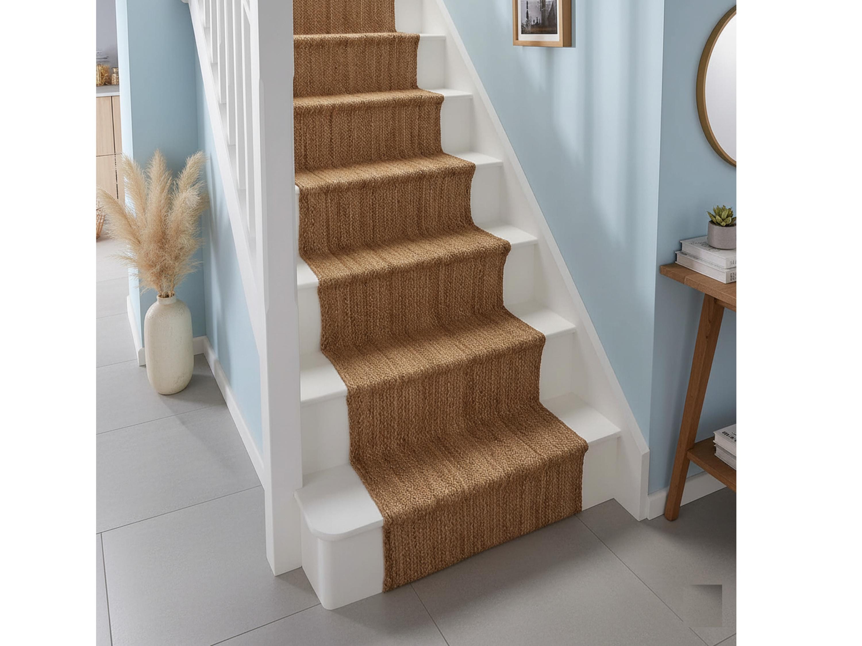 Jute Stair Runner Custom Stair Runner Natural Fiber Stair Carpet Treads Soft Stair Rug Runner Hemp Stair Runner Long Hallway Rug Bedside Rug