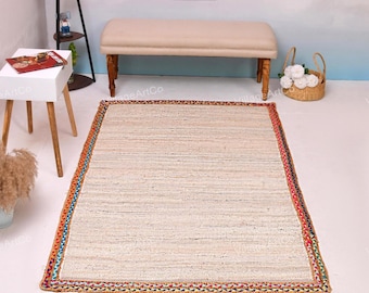 Woven Cotton Rug, White Cotton Rug, Custom Cotton Runner, Soft Rug for Nursery, Interior Decor Rug, Cotton Runner for Hall, No Slip Bath Rug