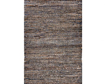 Hand Knotted Rug, Denim Runner Rug, Loomed Denim Carpet for Living Space and Dining Area, Heavy Duty Denim Rug for Hallway/Kitchen/Bathroom