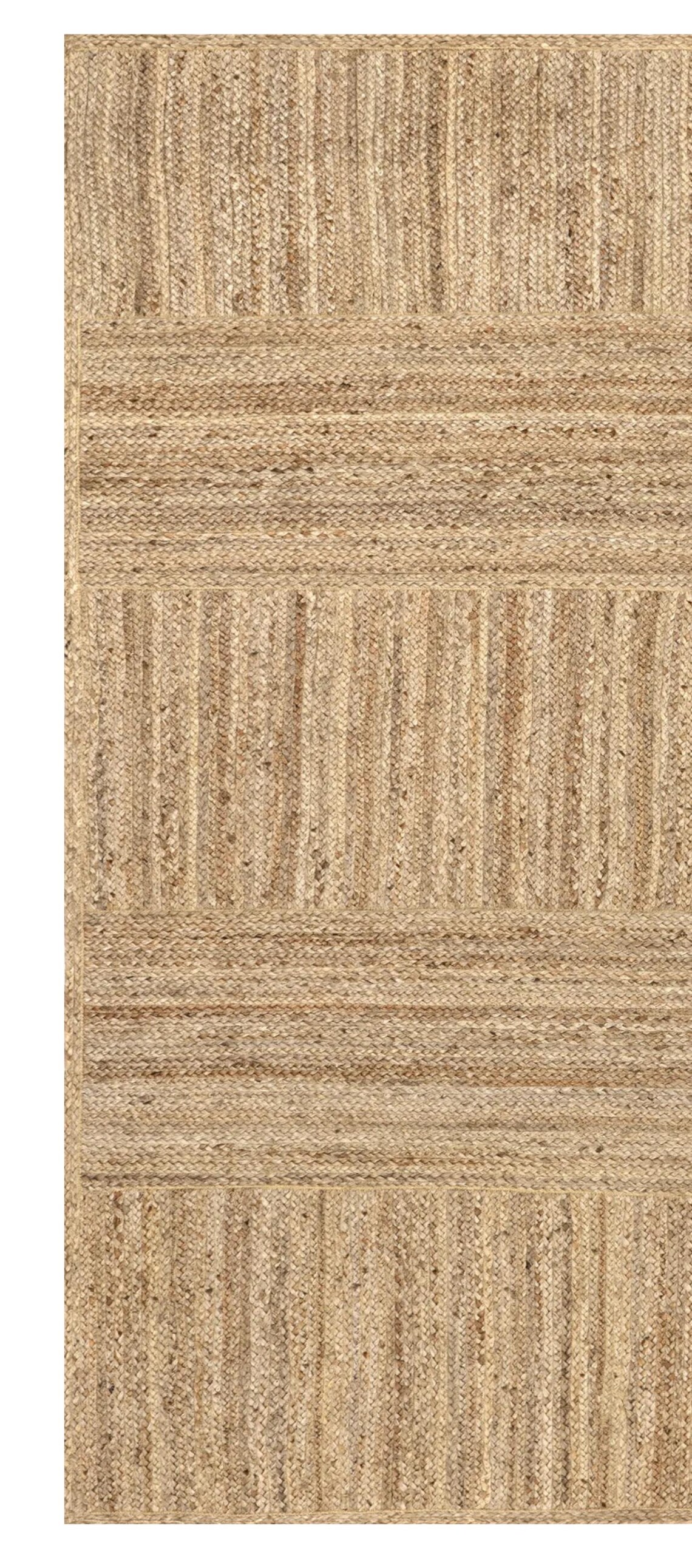 Jute Area Rug, Block Pattern Area Rug Jute, Natural Jute Rug Runner ...