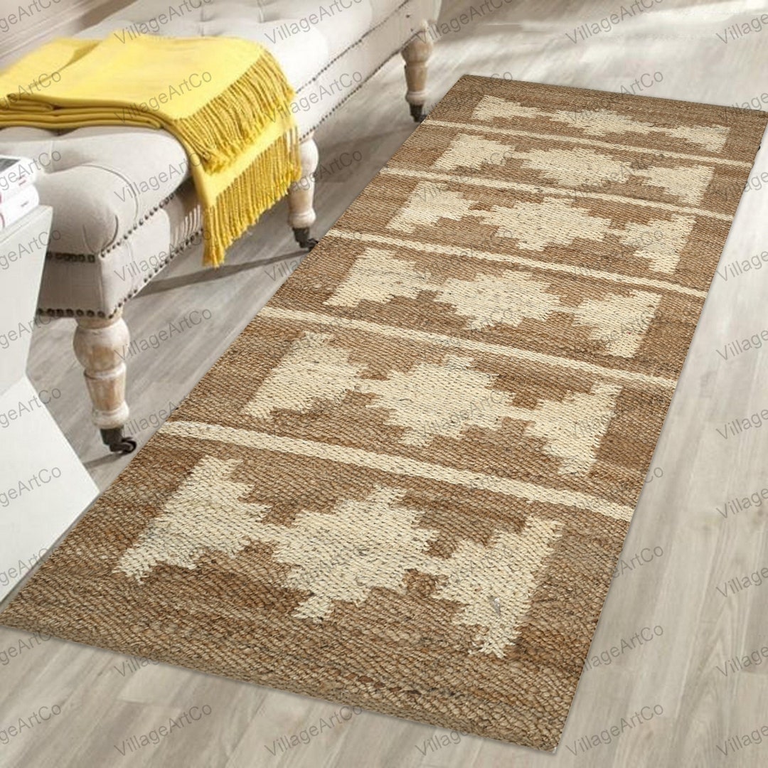 Bohemian Hemp Runner Rugs for Hallways 2.5 X 14 Feet, Soft Natural ...