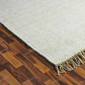 Custom size Rugs, Off White Hemp Rugs for Living Room/Dining Room/Bedroom ON SALE, Bohemian Hand Braided White Jute Hallway Runner 2.5 X 10