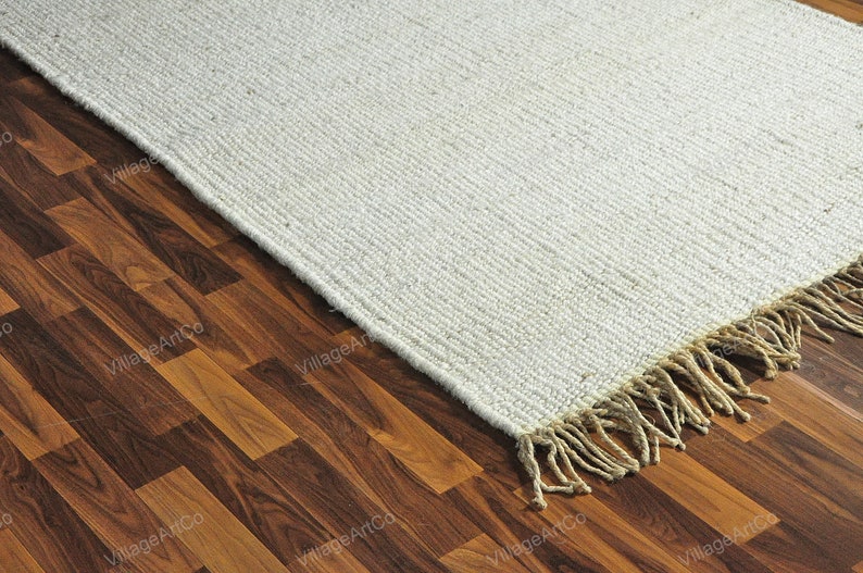 Custom size Rugs, Off White Hemp Rugs for Living Room/Dining Room/Bedroom ON SALE, Bohemian Hand Braided White Jute Hallway Runner 2.5 X 10