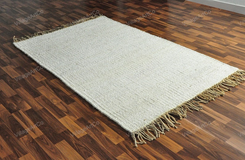 Custom size Rugs, Off White Hemp Rugs for Living Room/Dining Room/Bedroom ON SALE, Bohemian Hand Braided White Jute Hallway Runner 2.5 X 10