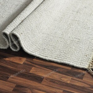 Custom size Rugs, Off White Hemp Rugs for Living Room/Dining Room/Bedroom ON SALE, Bohemian Hand Braided White Jute Hallway Runner 2.5 X 10