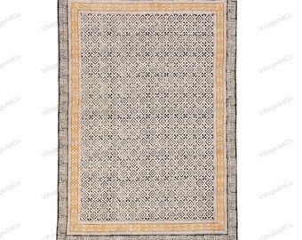 Extra large Cotton Rug for Living Room/Dining Room/Bedroom Machine Washable Rug Cotton Printed Carpet Washable Cotton Rug Dhurrie Doormat