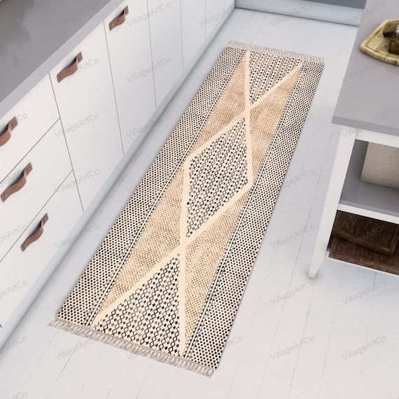 Cotton Runner Rugs, Machine Washable Rugs, Indoor Outdoor Rugs, Hand Woven Rugs, Washable Runner, Rugs for Hallway, Stair Runner, Bath Rugs