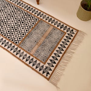Washable Cotton Runner for Hall/Kitchen/Entryway, Cotton Stair Runner, Home Washable Rug, Washable Bath Mat, Washable Runner for Placemats