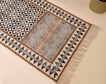 Washable Cotton Runner for Hall/Kitchen/Entryway, Cotton Stair Runner, Home Washable Rug, Washable Bath Mat, Washable Runner for Placemats