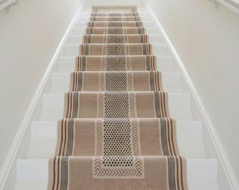 Boho Stair Runner, Cotton Staircase Rug Carpet, Cotton Stair Runner Treads, Washable Stair Runner, No Slip Stair Runner, Cotton Hallway Rug
