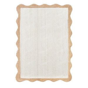 Wave Edge Rug Scallop Jute Rug - Wavy Jute Rug, Bohemian Jute Rug, Scalloped Jute Rug ...