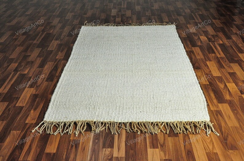Custom size Rugs, Off White Hemp Rugs for Living Room/Dining Room/Bedroom ON SALE, Bohemian Hand Braided White Jute Hallway Runner 2.5 X 10