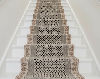 Non Slip Cotton Stair Runner, Washable Stair Runner Carpet, Cotton Carpet Runner for Stairs, Machine Washable Stair Runner, Stair Treads Rug
