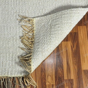 Custom size Rugs, Off White Hemp Rugs for Living Room/Dining Room/Bedroom ON SALE, Bohemian Hand Braided White Jute Hallway Runner 2.5 X 10