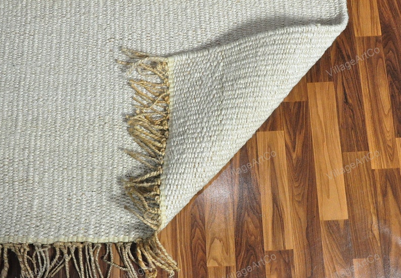 Custom size Rugs, Off White Hemp Rugs for Living Room/Dining Room/Bedroom ON SALE, Bohemian Hand Braided White Jute Hallway Runner 2.5 X 10