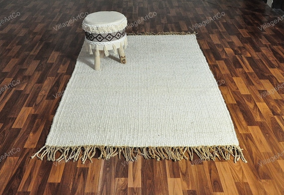 Custom size Rugs, Off White Hemp Rugs for Living Room/Dining Room/Bedroom ON SALE, Bohemian Hand Braided White Jute Hallway Runner 2.5 X 10