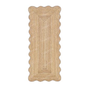 Jute Rug Runner, Scalloped Runner, Wavy Edge Runner Rug, Scalloped Jute Rug, Rug for Hallway, Personalized Jute Rug, Seagrass Runner
