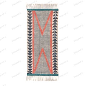 Washable Cotton Rug, Machine Washable Rug, Indoor Outdoor Rugs, Printed Cotton Rug, Stair Runner, Rug for Bedroom 3X10, Boho Decor Runner