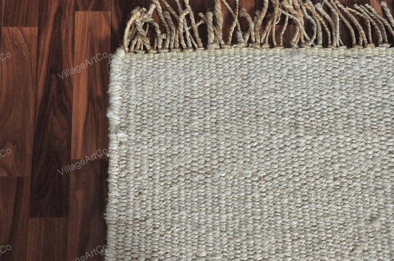 Custom size Rugs, Off White Hemp Rugs for Living Room/Dining Room/Bedroom ON SALE, Bohemian Hand Braided White Jute Hallway Runner 2.5 X 10