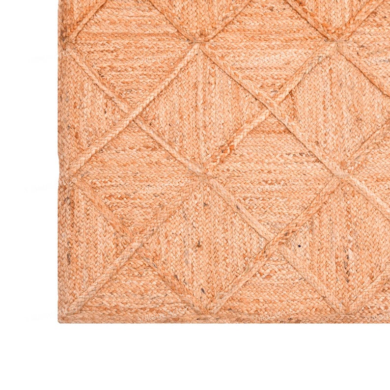 Jute Area Rug 8X10, Box Pattern Rug, Seagrass Carpet Runner, Natural Jute Rug, Braided Rug Runner, Jute Hallway Runner, Interior Decor Rug