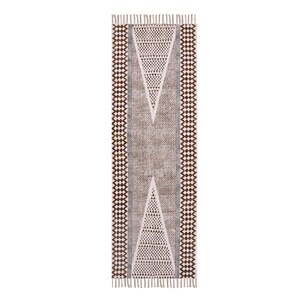 Washable Kitchen Rug, Home Washable Runner for Hall/Entryway/Stairs, Cotton Runner Rug, Hand Block Print Rug, Cotton Bedside Rug