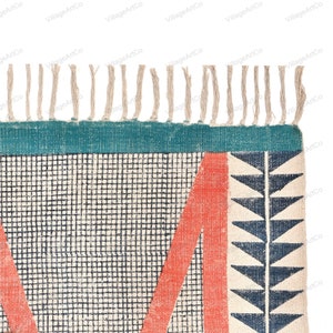Washable Cotton Rug, Machine Washable Rug, Indoor Outdoor Rugs, Printed Cotton Rug, Stair Runner, Rug for Bedroom 3X10, Boho Decor Runner