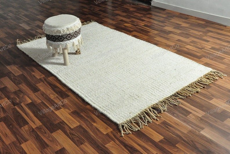 Custom size Rugs, Off White Hemp Rugs for Living Room/Dining Room/Bedroom ON SALE, Bohemian Hand Braided White Jute Hallway Runner 2.5 X 10