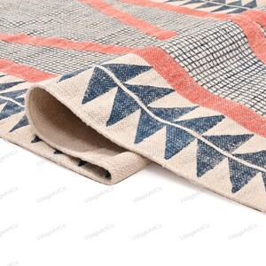 Washable Cotton Rug, Machine Washable Rug, Indoor Outdoor Rugs, Printed Cotton Rug, Stair Runner, Rug for Bedroom 3X10, Boho Decor Runner