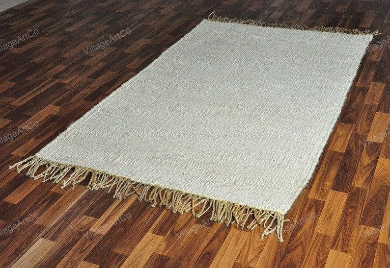 Custom size Rugs, Off White Hemp Rugs for Living Room/Dining Room/Bedroom ON SALE, Bohemian Hand Braided White Jute Hallway Runner 2.5 X 10