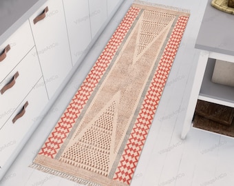 Washable Cotton Rug, Hand Wash Runner Rug, Runner for Entryway, Machine Washable Rug, Printed Cotton Rug, Rug for Dining Table, Outdoor Rugs