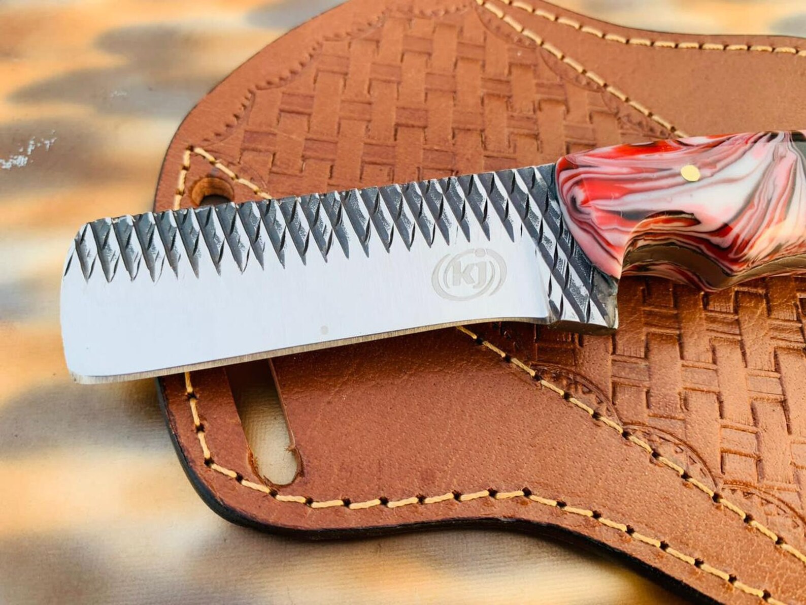 Exquisite Cowboy Knife Duo - D2 Steel Bull Cutter & Rasp