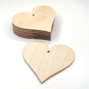 Heart Shape Craft Blanks, Plywood Shapes, Arts and Craft Project Embellishments, Precision Laser Cut 3mm Thick, DIY Blanks