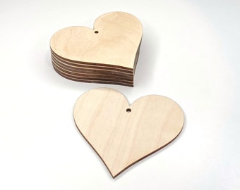Heart Shape Craft Blanks, Plywood Shapes, Arts and Craft Project Embellishments, Precision Laser Cut 3mm Thick, DIY Blanks