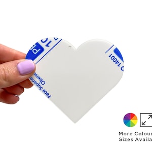 Heart Shape Craft Blank, 3mm Acrylic Cutout Blanks, Baby Shower Craft Supplies, Available In Multiple Colours & Sizes