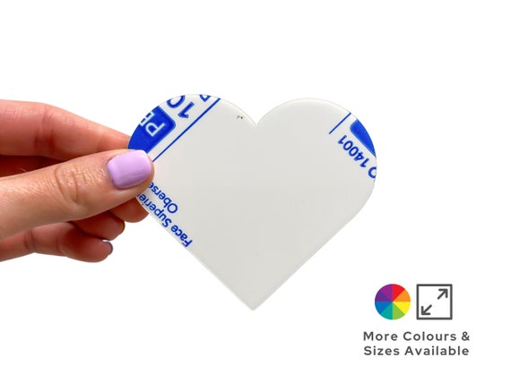 Heart Shape Craft Blank, 3mm Acrylic Cutout Blanks, Baby Shower Craft Supplies, Available In Multiple Colours & Sizes