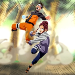 Portrait de couple ninja personnalisé fait main pour cadeau romantique - Style art manga japonais - Cadeau anime personnalisé - Dessin numérique
