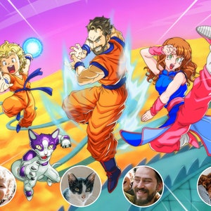 Verwandeln Sie Ihre Familie in Super Saiyajin in diesem handgefertigten benutzerdefinierten Porträt- Lustige Geschenkidee - Manga Kunst- Geschenk für Mutter-Geschenk für Vater-Digitale Zeichnung
