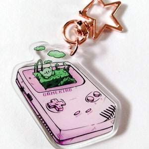 Kirby Retro Gameboy 2&quot; Acrylic Charm