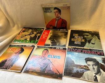 Lot of 7 Elvis Presley 45s. RCA. Some covers need some repair