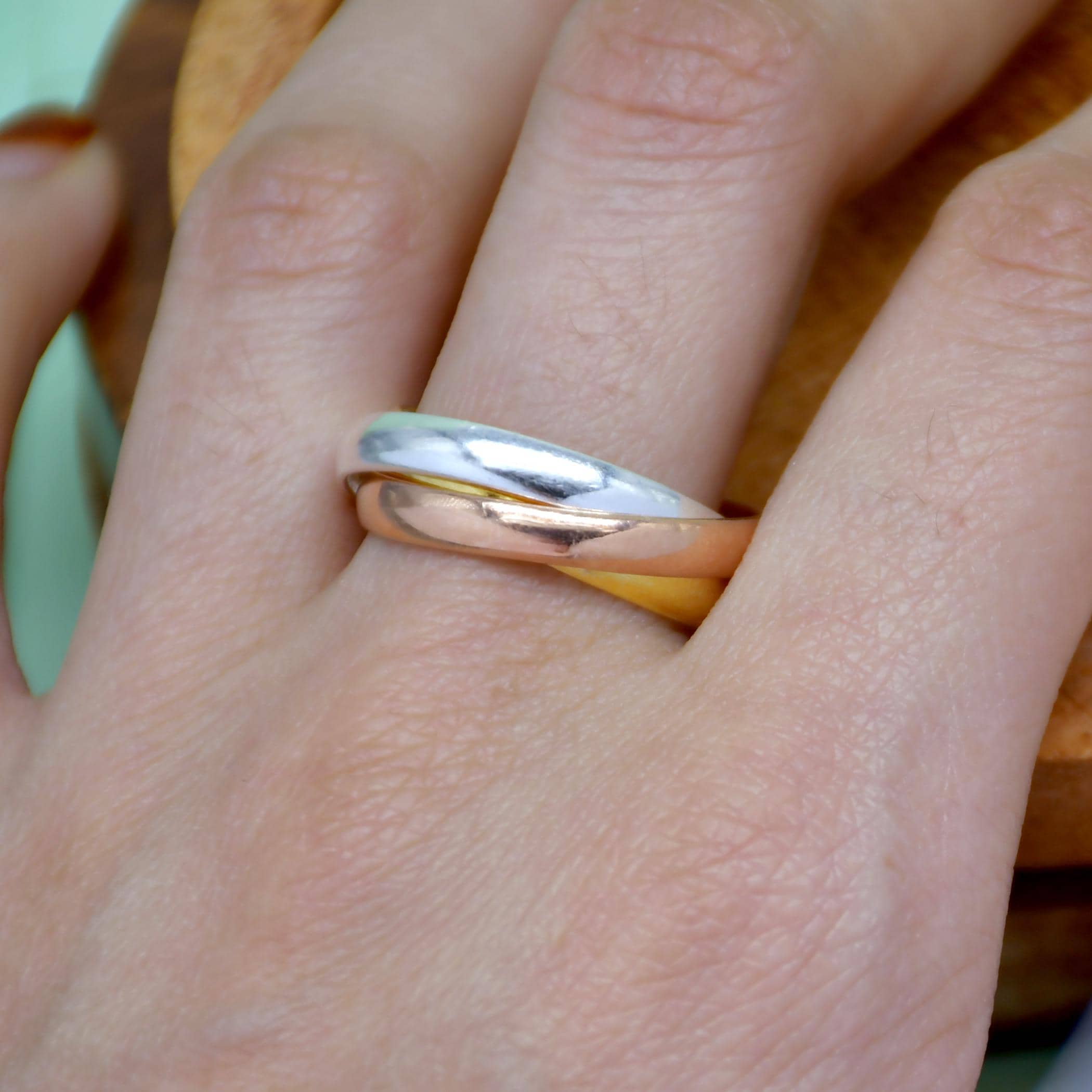 アクセサリー vintage trinity ring dead stock Vintage Trinity Ring, Cartier Style Trinity Ring, 18k Gold