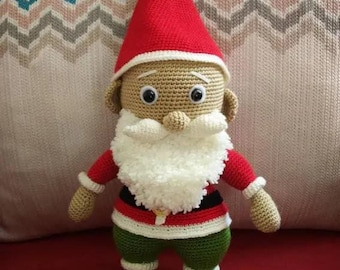 Patrón de Papá Noel amigurumi: muñeco navideño de crochet, tutorial en PDF, descarga instantánea
