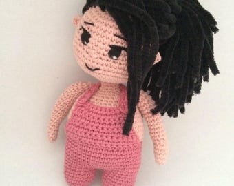 Patrón de amigurumi de niña gordita: tutorial de crochet en PDF, descarga instantánea